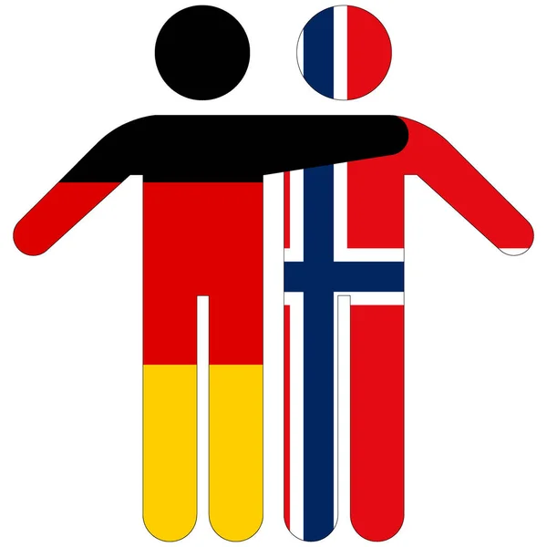 Alemanha Noruega Conceito Amizade Sobre Fundo Branco — Fotografia de Stock