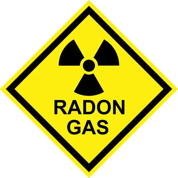 Yellow Radiation Hazard Sign Due Radon Gas — Stock Photo, Image