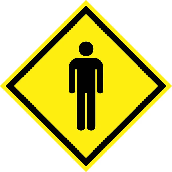 Yellow Hazard Sign Man Symbol — Stock Photo, Image