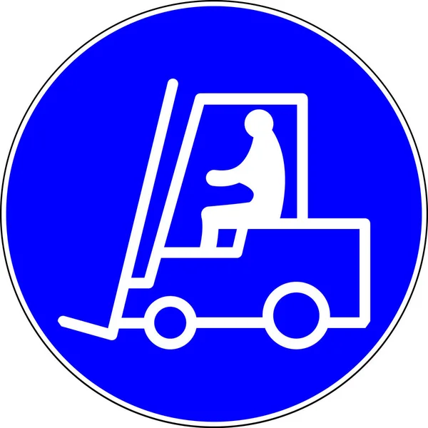 Forklift Blue Sign White Background — Stock Photo, Image