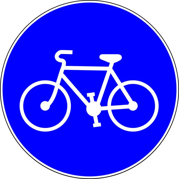 Bicicleta Permitida Sinal Estrada Azul — Fotografia de Stock