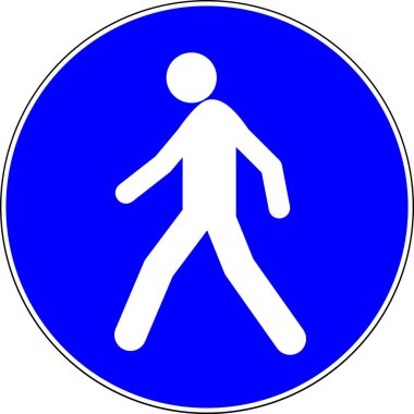 Yayalara mavi yol işareti verildi