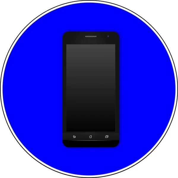 Smartphone Povolen Modrý Znak — Stock fotografie