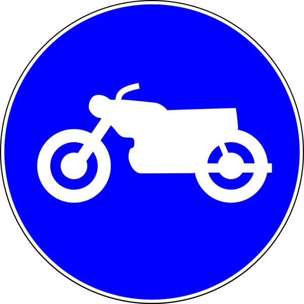 Motorfiets Toegestaan Blauw Verkeersbord — Stockfoto