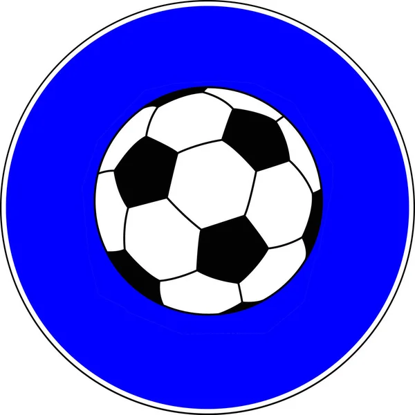 Bola Futebol Permitida Sinal Azul — Fotografia de Stock