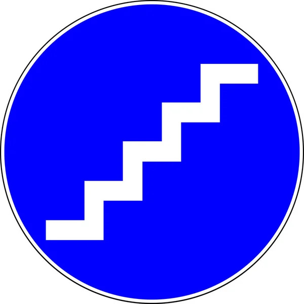 Treppen Vorhanden Blaues Schild — Stockfoto