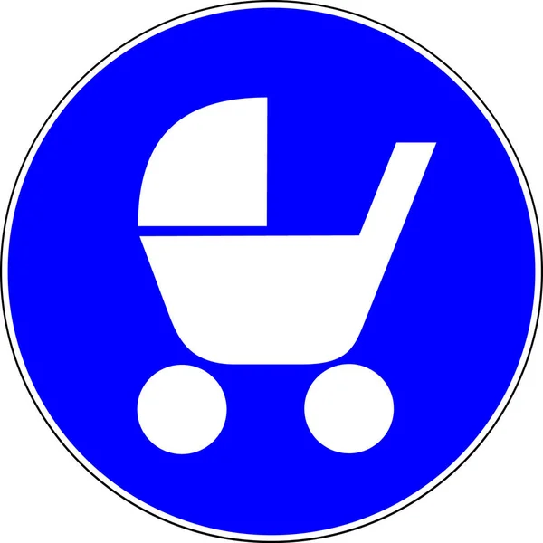 Kinderwagen Erlaubt Blaues Schild — Stockfoto