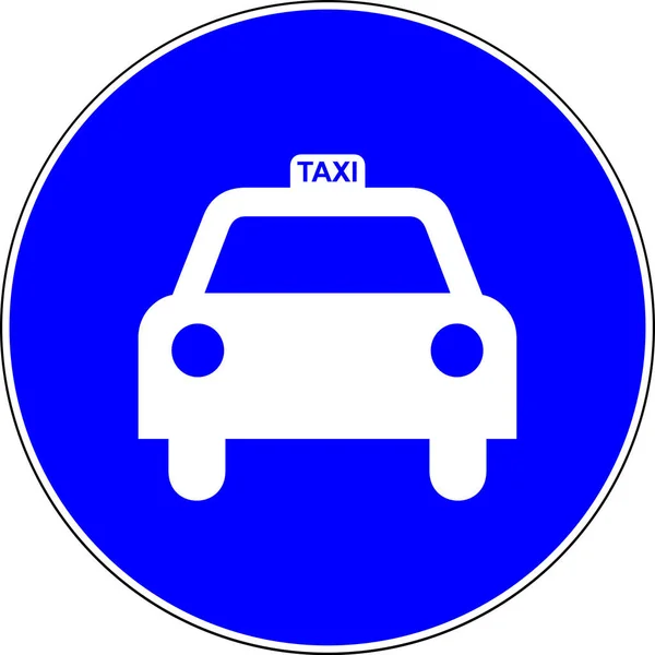 Taxi Blaues Verkehrsschild — Stockfoto