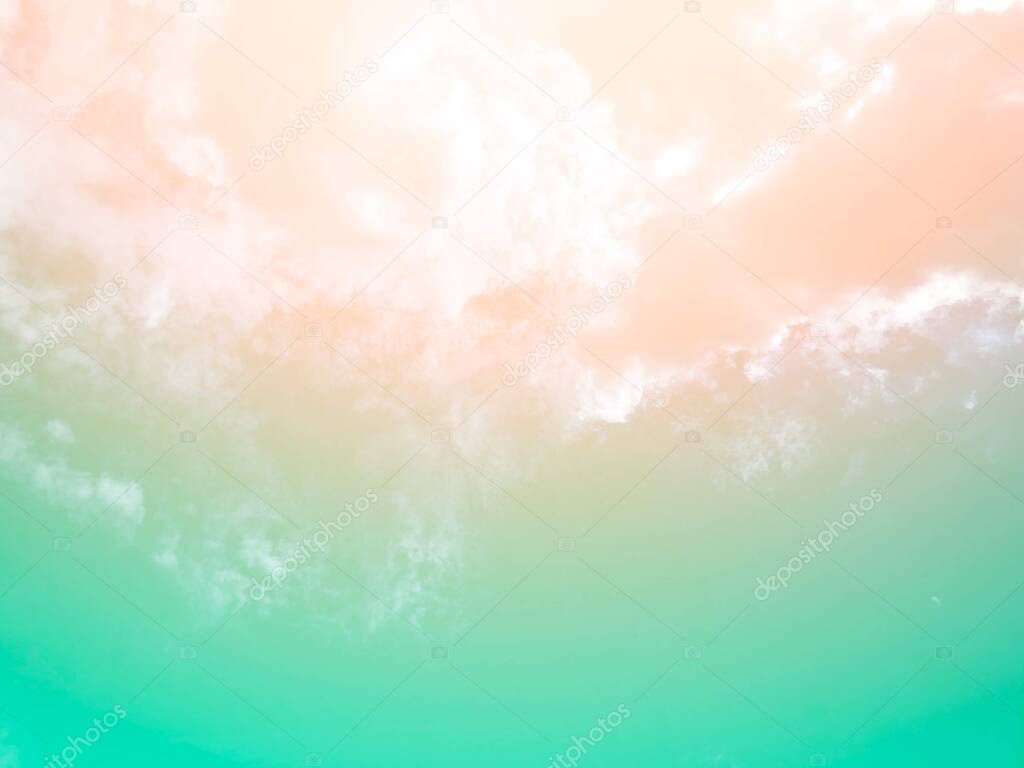 The sky background and clouds are subtle and gentle pastel colors that are abstract.
