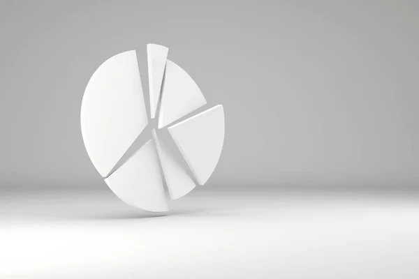 Cirkel diagram. Cirkeldiagram med kopia utrymme. 3D render. — Stockfoto