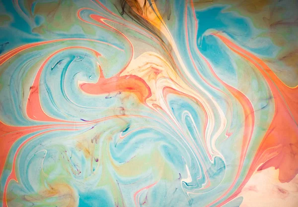 Abstract colored background. Stains of paint on the water. Ebru art, marbled paper. — Stock Photo, Image