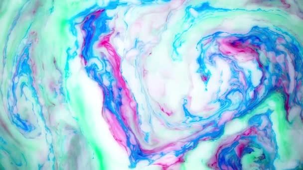 Abstrakta färgad bakgrund footage. Fläckar av färg på vattnet. Ebru konst, marmorerat papper. — Stockvideo