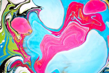 Soyut arka plan renkli. Boya su lekeleri. Ebru sanatı, mermer kağıt.