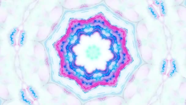 Sfondo grafico astratto movimento. Mandala ipnotico per la meditazione. Effetto visivo sul palcoscenico caleidoscopico per concerto, video musicale, spettacolo, mostra, schermi a LED e mappatura delle proiezioni . — Video Stock