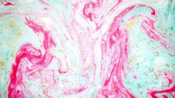 Encre de peinture abstraite en mouvement. Images de fond psychédéliques. Spots colorés . — Video