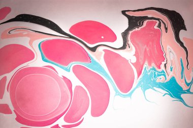 Soyut arka plan renkli. Boya su lekeleri. Ebru sanatı, mermer kağıt.