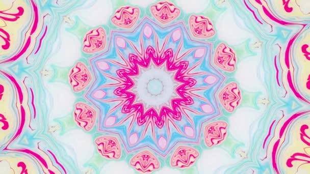 Abstrakte Bewegungsgrafik Hintergrund. hypnotisches Mandala zur Meditation. Kaleidoskop-Bühnenoptik für Konzert, Musikvideo, Show, Ausstellung, LED-Bildschirme und Projektion. — Stockvideo