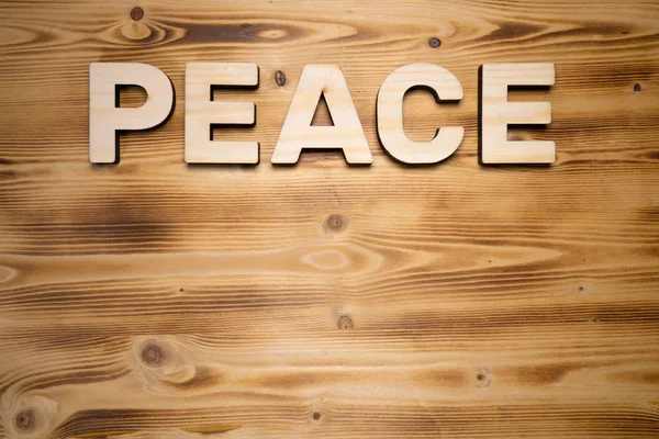 Peace Word Made Building Blocks Wooden Board — Stock Photo, Image