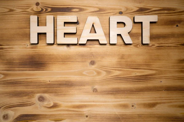 Heart Word Made Building Blocks Wooden Board — Stock Photo, Image