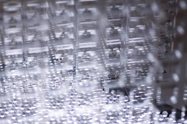ハイテクの抽象的な背景。透明なプラスチックやガラスの詳細。プレキシ ガラスのレーザ切断. — ストック写真