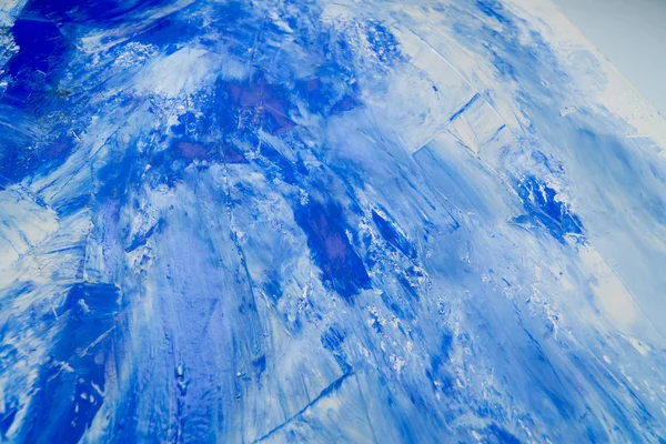 Arte abstracto al óleo blanco y azul pintado de fondo. Textura, telón de fondo. —  Fotos de Stock