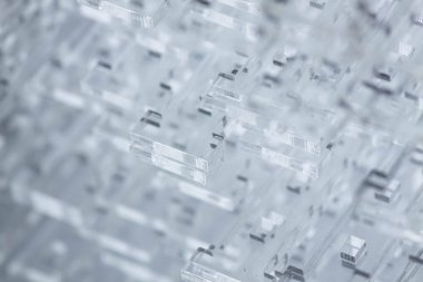 Yüksek teknoloji arka plan. Şeffaf plastik ya da cam ayrıntıları. Lazer kesim pleksiglas.