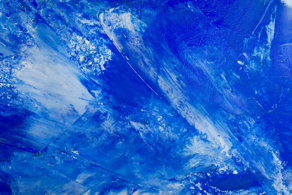 Arte abstracto al óleo blanco y azul pintado de fondo. Textura, telón de fondo. —  Fotos de Stock