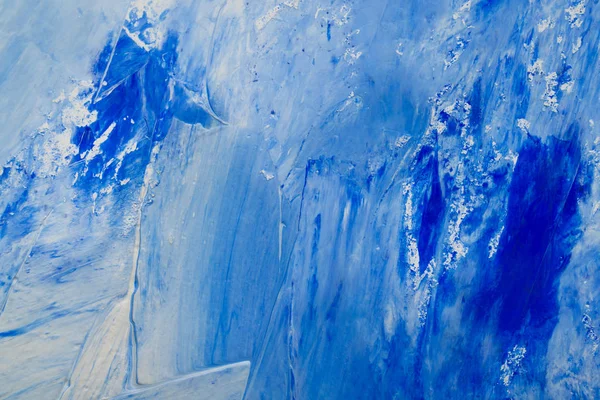 Artistic abstract oil white and blue painted background. Texture, backdrop. — Stock Photo, Image