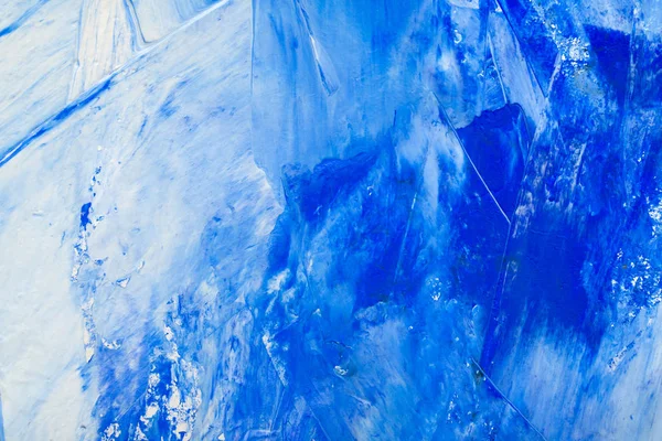 Artistic abstract oil white and blue painted background. Texture, backdrop. — Stock Photo, Image