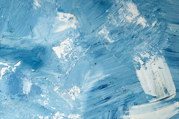 Artistic abstract oil white and blue painted background. Texture, backdrop.