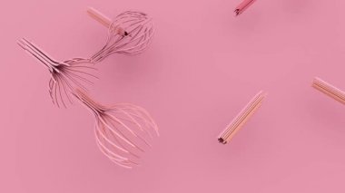 kayan soyut çizgi şekilleri 3D render. Pembe CG döngü animasyonu. Modern arka plan, poster için dikişsiz hareket tasarımı, kapak, marka, afiş.