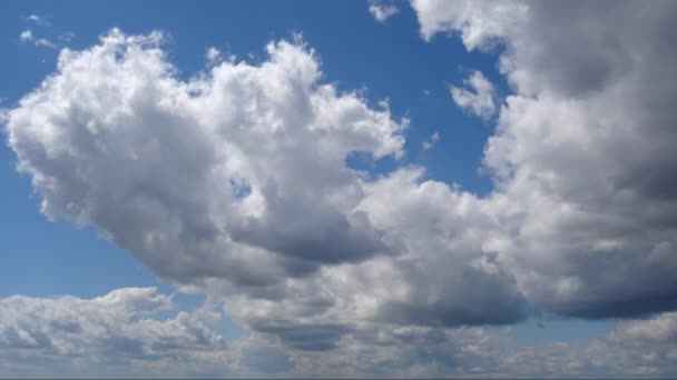 Nubes blancas en el cielo azul. Plazos — Vídeo de stock