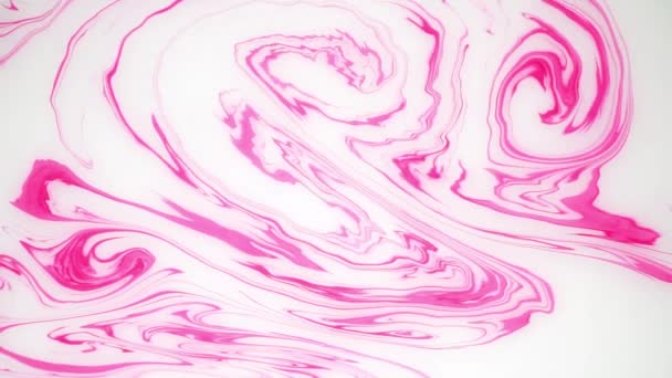 Stains of pink ink on the water. Abstract background footage. — Stock Video