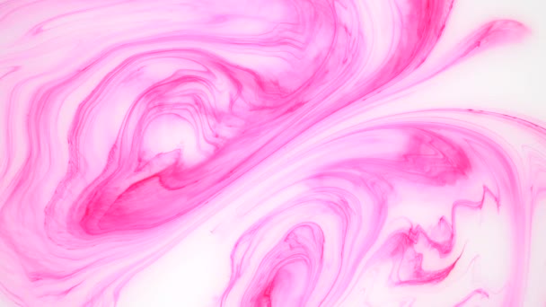 Manchas de tinta rosa y blanca en el agua. Imágenes de fondo abstractas . — Vídeo de stock