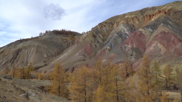 Altai, přírodní park, slavný výhled do údolí Altai Mars. — Stock video