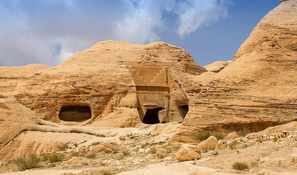 Forntida Gravar Tempelstaden Petra Jordanien 201 — Stockfoto