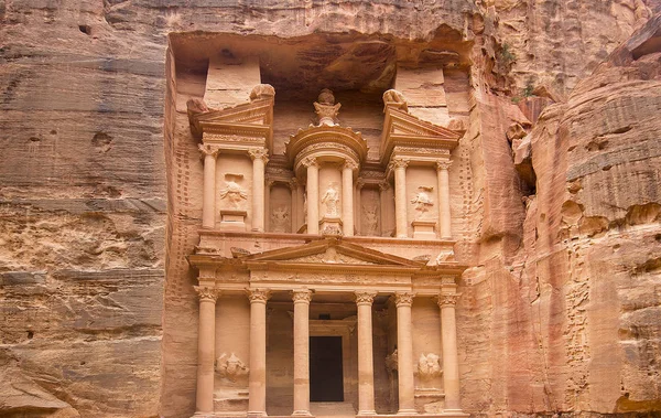 Khazneh Skarb Starożytne Miasto Petra Jordania 2018 — Zdjęcie stockowe