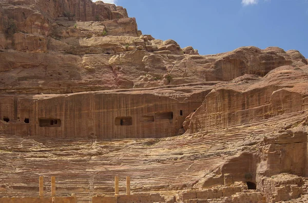 Ürdün Deki Petra Tapınağı Ndaki Antik Tiyatro 2018 — Stok fotoğraf