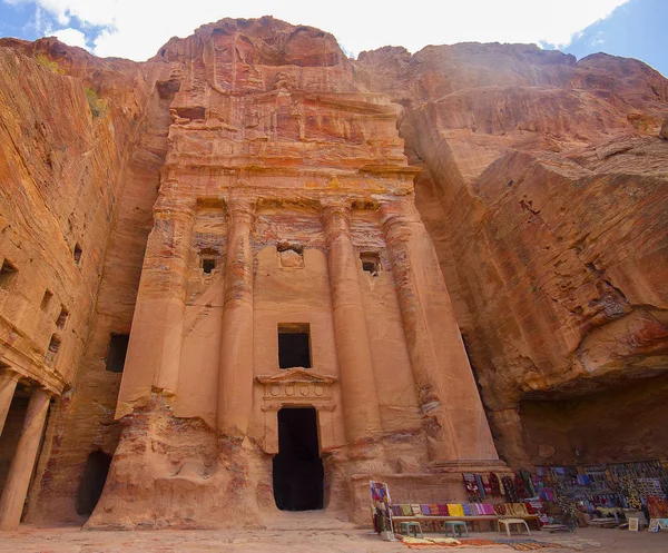 Palácio Antigo Cidade Templo Petra Jordânia 2018 — Fotografia de Stock