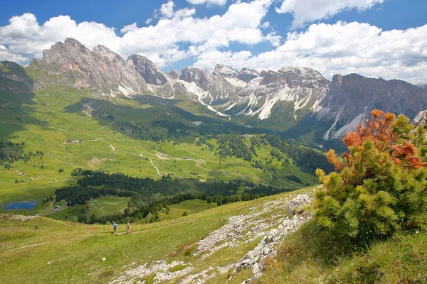 Puez Geislermassiv Vom Mount Pic Oberhalb Des Raiser Passes Aus — Stockfoto
