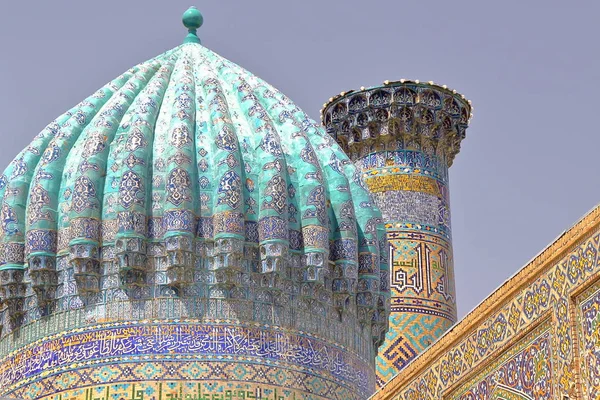 Detalle Arquitectónico Las Madrasas Registro Samarcanda Uzbekistán —  Fotos de Stock