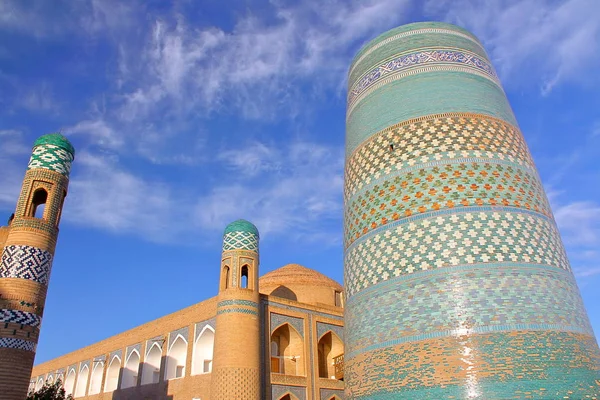 Minarete Menor Kalta Casco Antiguo Khiva Khiva Uzbekistán —  Fotos de Stock