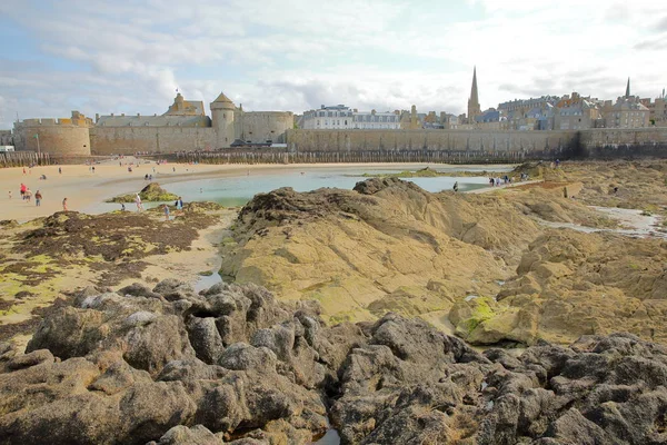 Saint Malo França Agosto 2018 Vista Cidade Murada Saint Malo — Fotografia de Stock