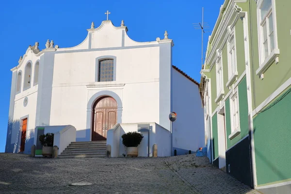 Kleurrijke Gebouwen Oude Stad Van Aljezur Met Misericordia Kerk Costa — Stockfoto