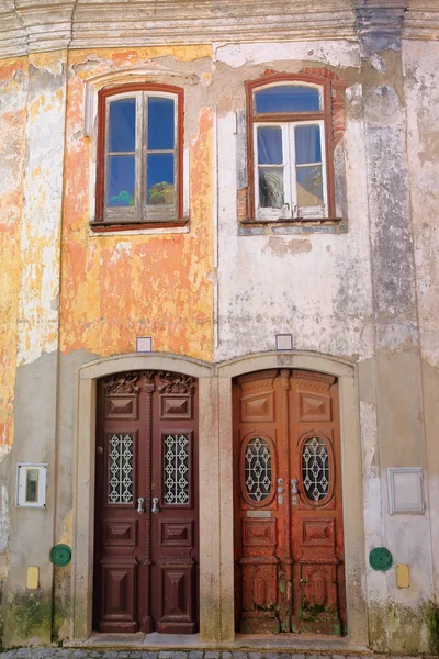 Colorful Facades Old Buildings Old Town Monchique Algarve Portugal — Stock Photo, Image