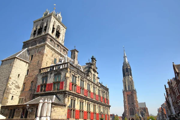 Fachada Exterior Del Ayuntamiento Reconstruida 1629 Izquierda Torre Del Reloj — Foto de Stock