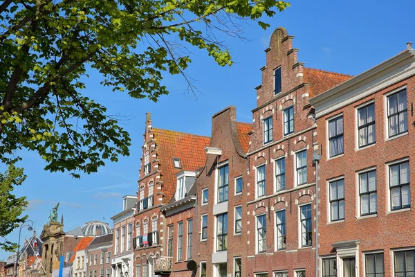 Spaarne Nehri Boyunca Yer Alan Geleneksel Renkli Cepheler Solda Teylers — Stok fotoğraf