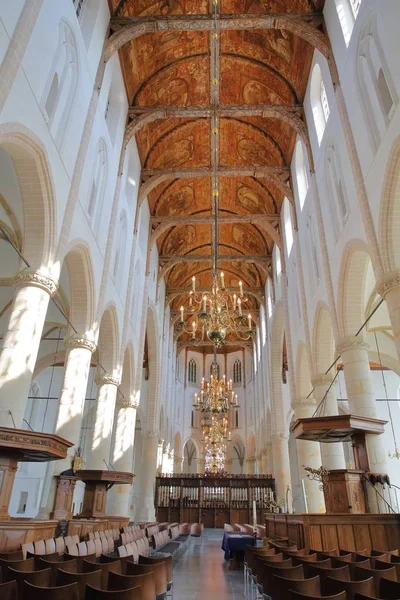 Naarden Holandia Sierpnia 2019 Wnętrze Kościoła Grote Kerk Pięknym Malowane — Zdjęcie stockowe