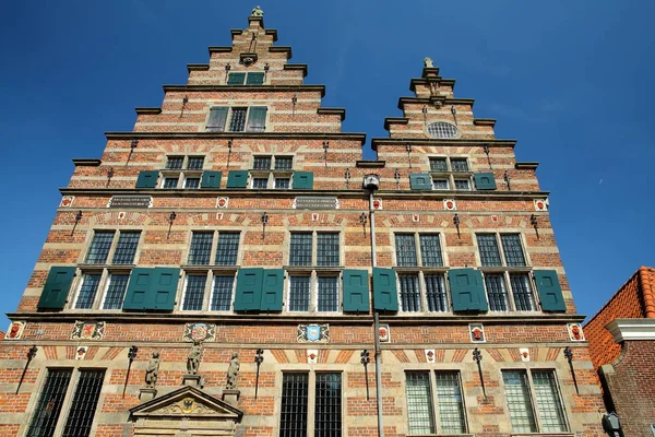 Ratusz Miejski Stadhuis Wybudowany 1601 Rzeźb Naarden Holandia Ten Hol — Zdjęcie stockowe