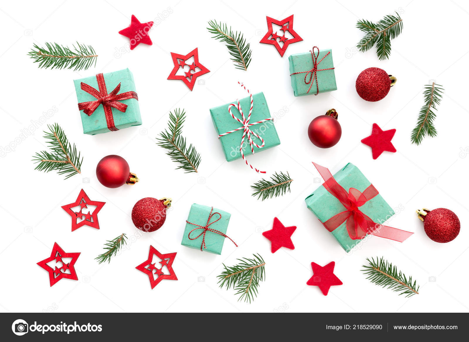 Winter Pattern Christmas Ornaments Small Christmas Presents Red